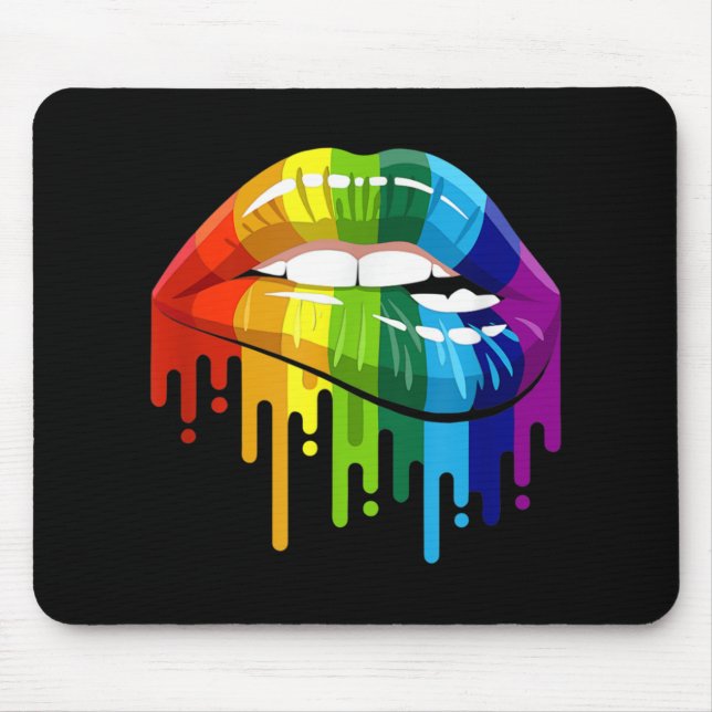LGBT Rainbow Lip Gay Pride Mouse Pad (Front)
