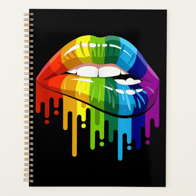 LGBT Rainbow Lip Gay Pride Planner (Front)