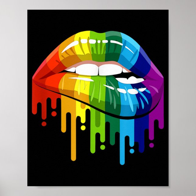 LGBT Rainbow Lip Gay Pride Poster (Front)