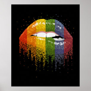 LGBT Rainbow Lips Pride - Gay, Homosexual, lesbian Poster