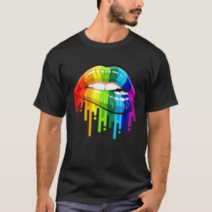 LGBT Rainbow Lips Pride Gay Homosexual Lesbian T-Shirt