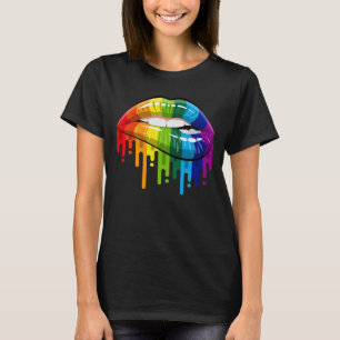 LGBT Rainbow Lips Pride Gay Homosexual Lesbian  T-Shirt