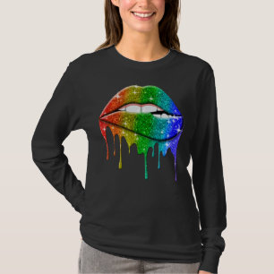 Lgbt Rainbow Lips Pride Gay Homosexual Lesbian T-Shirt