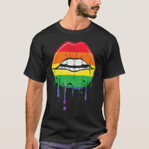 Lgbt Rainbow Lips Pride Gay Homosexual Lesbian T-Shirt