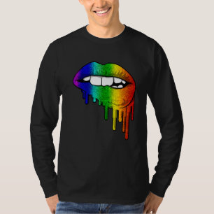 Lgbt Rainbow Lips Pride Gay Homosexual Lesbian T-Shirt