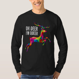 Lgbt Rainbow Oh Deer I'm Queer Deer Gay Pride Lgbt T-Shirt