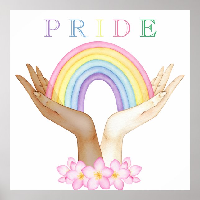 LGBT Rainbow on Hands Poster (Front)