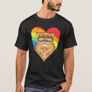 LGBT Rainbow - Persian Cat - Gay Pride - LGBT Hear T-Shirt