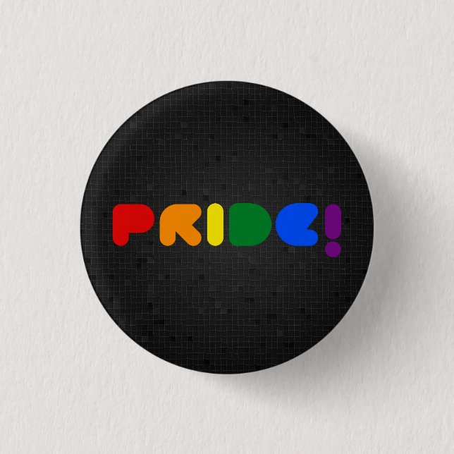 LGBT rainbow pride black button (Front)