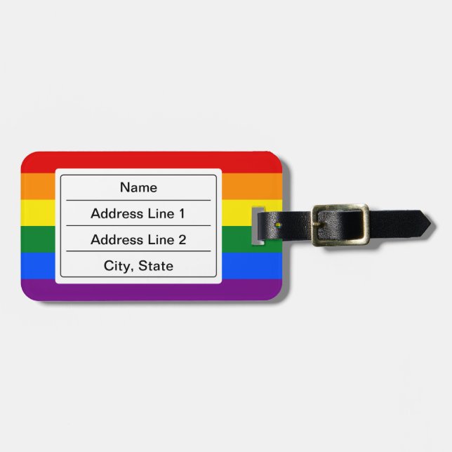 LGBT Rainbow Pride flag Luggage Tag (Front Horizontal)
