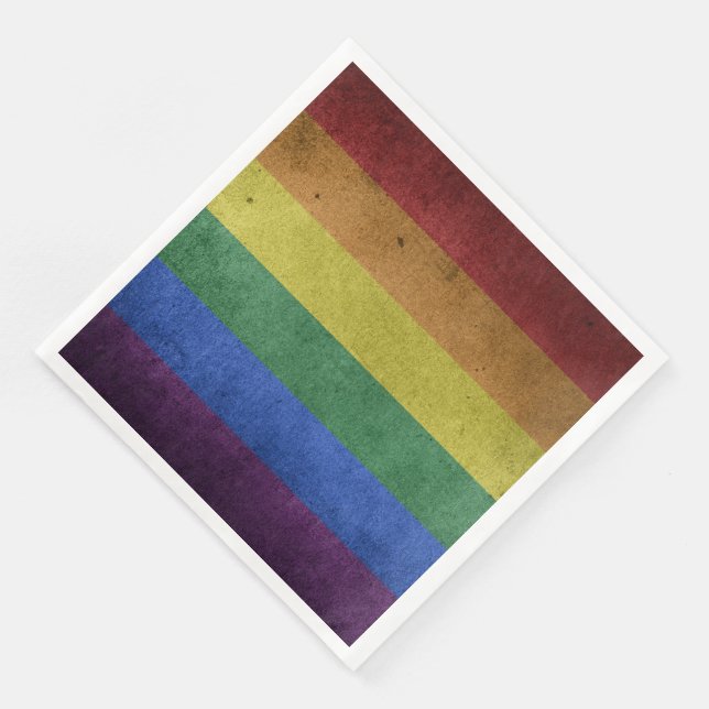 LGBT Rainbow Pride Flag Retro Style Napkin (Corner)