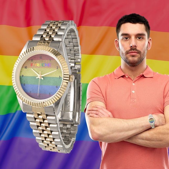 LGBT Rainbow Pride Flag Retro Style Watch (LGBT Rainbow Pride Flag Retro Style Watch)