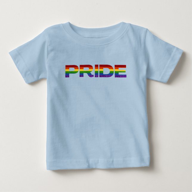 LGBT Rainbow Pride Glitter Baby T-Shirt (Front)