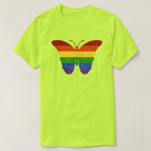 LGBT Rainbow Pride Glitter Butterfly T-Shirt