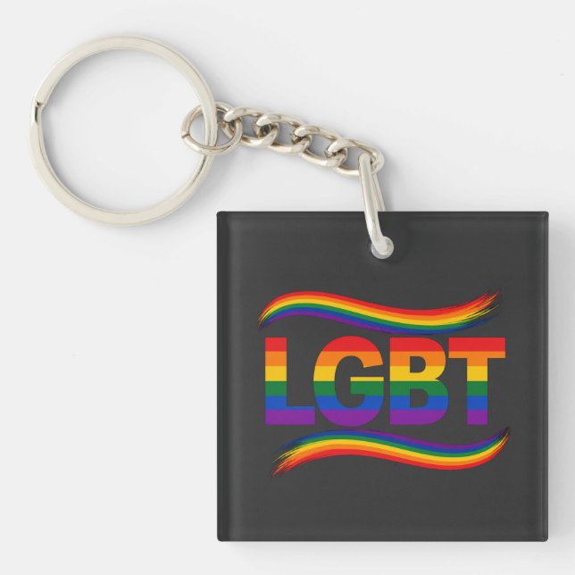 LGBT Rainbow Pride Key Ring (Front)
