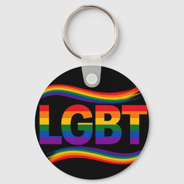 LGBT Rainbow Pride Key Ring (Front)