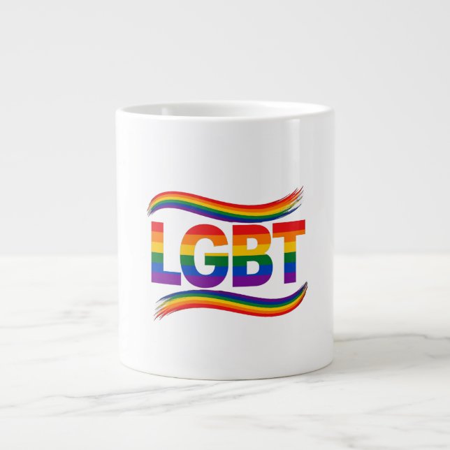 LGBT Rainbow Pride Large Coffee Mug (Front)
