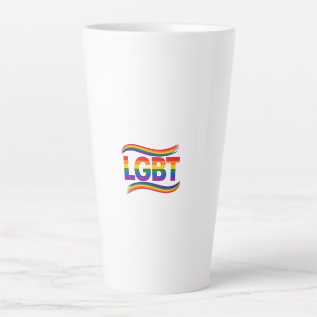 LGBT Rainbow Pride Latte Mug (Front)