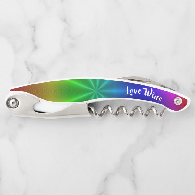 LGBT Rainbow Pride Love Wins Corkscrew (Front)