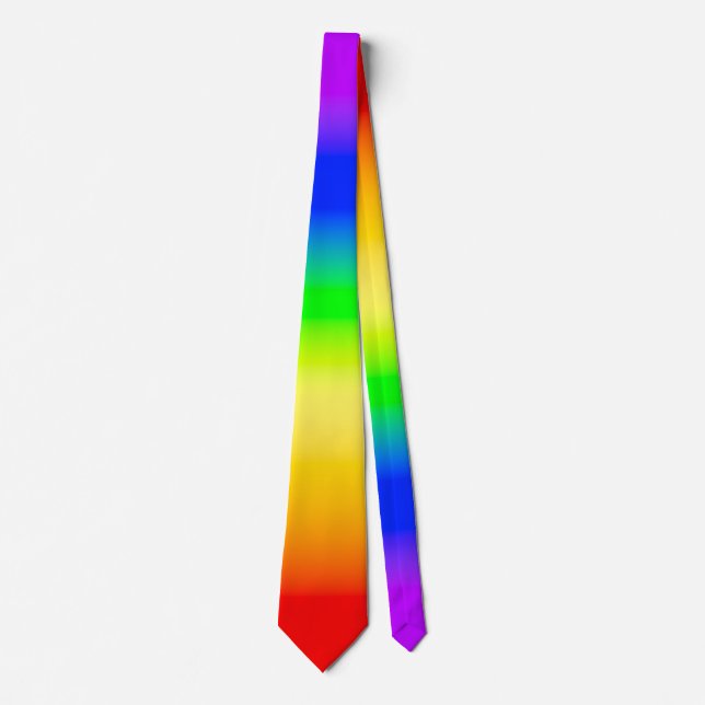 LGBT Rainbow Pride Ombre Gradient Stripes  Tie (Front)