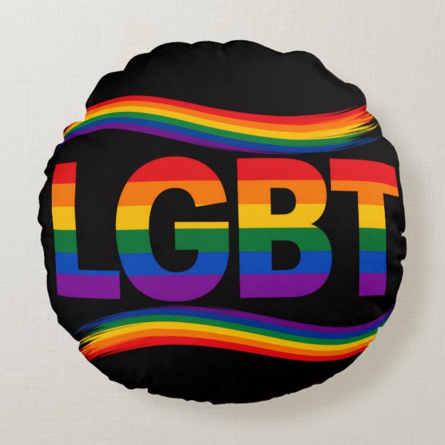 LGBT Rainbow Pride Round Cushion (Front)