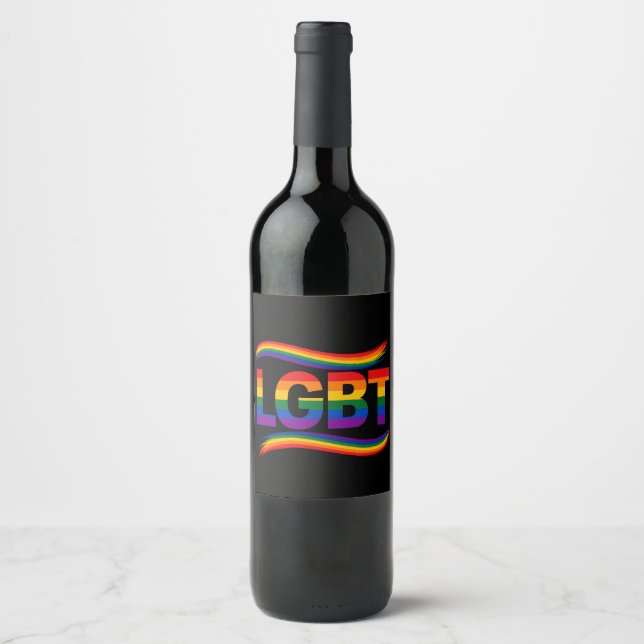 LGBT Rainbow Pride Wine Label (Front)