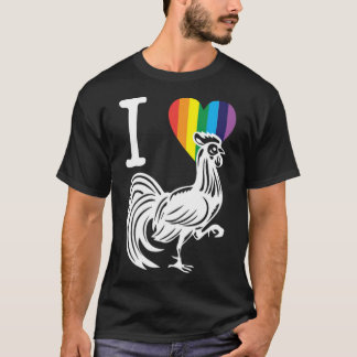 LGBT Rainbow Rooster Gay Lesbian Pride Holiday -st T-Shirt