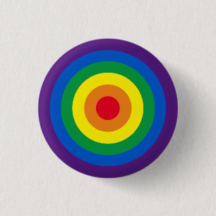 Lgbt rainbow stripes bullseye gay pride flag cool 3 cm round badge