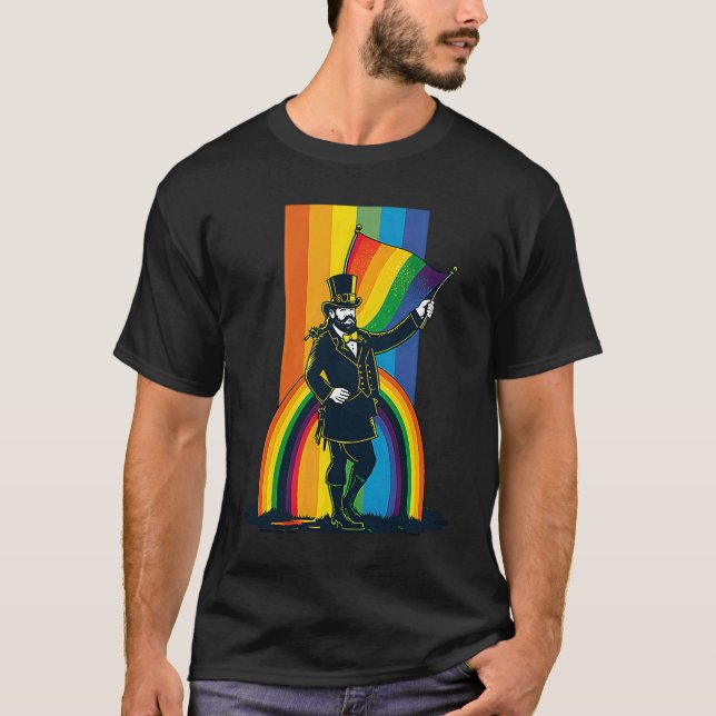 LGBT Rainbow Supporter Gay St Patricks Day  2 T-Shirt (Front)