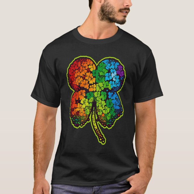 LGBT Rainbow Supporter Gay St Patricks Day T-Shirt (Front)