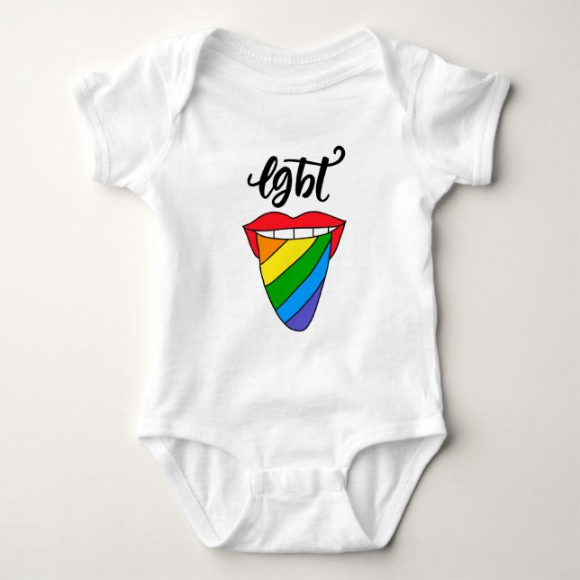 LGBT Rainbow Tongue Baby Bodysuit (Front)