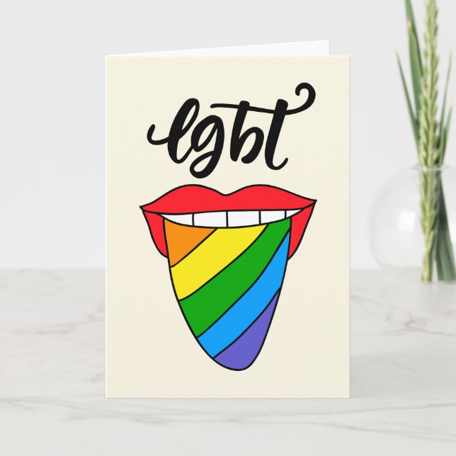 LGBT Rainbow Tongue Card (Front)