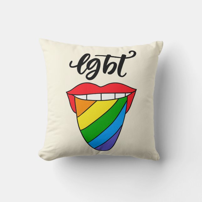 LGBT Rainbow Tongue Cushion (Front)