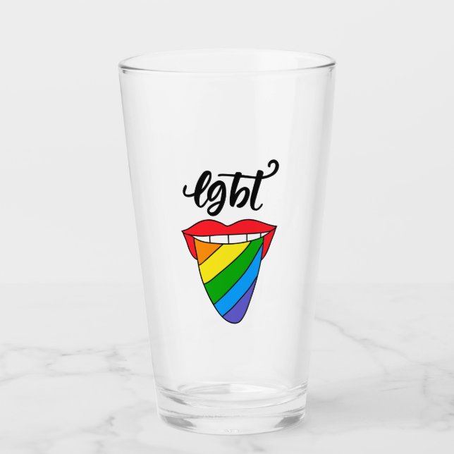 LGBT Rainbow Tongue Glass (Front)