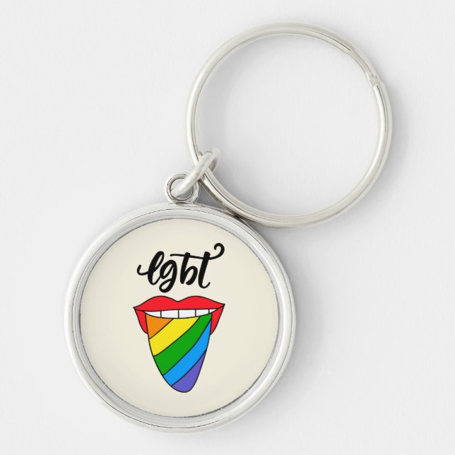 LGBT Rainbow Tongue Key Ring (Front)