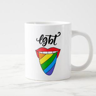 LGBT Rainbow Tongue Large Coffee Mug