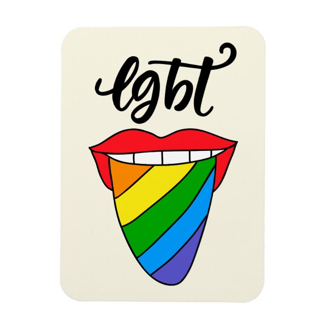 LGBT Rainbow Tongue Magnet (Vertical)