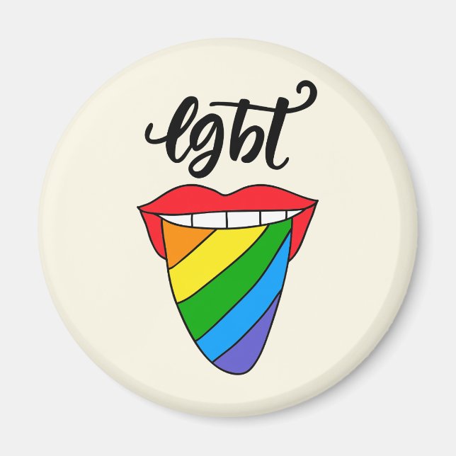 LGBT Rainbow Tongue Magnet (Front)