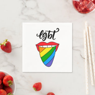 LGBT Rainbow Tongue Napkin