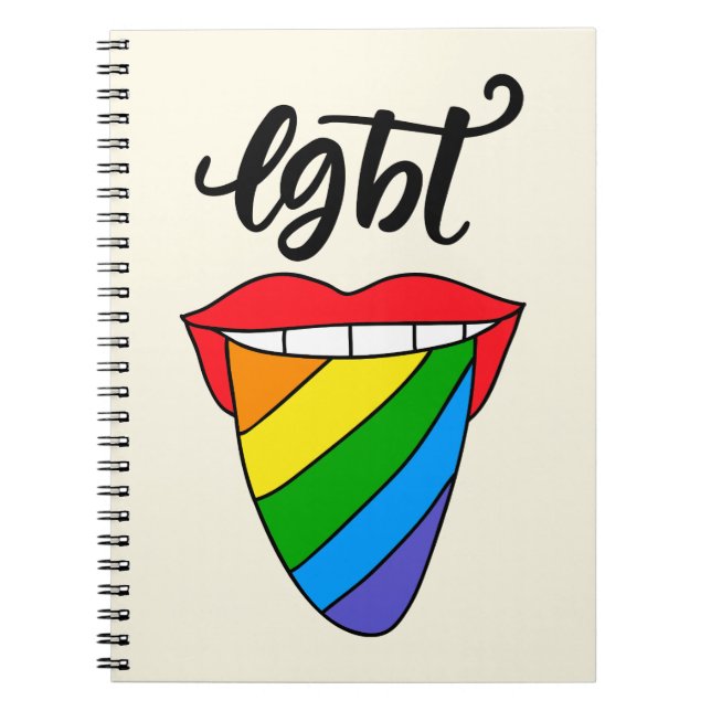 LGBT Rainbow Tongue Notebook (Front)