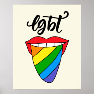 LGBT Rainbow Tongue Poster