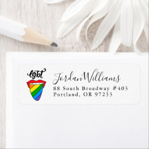 LGBT Rainbow Tongue Return Address Label