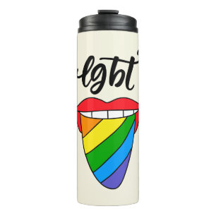 LGBT Rainbow Tongue Thermal Tumbler