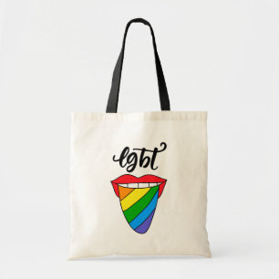 LGBT Rainbow Tongue Tote Bag