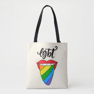 LGBT Rainbow Tongue Tote Bag
