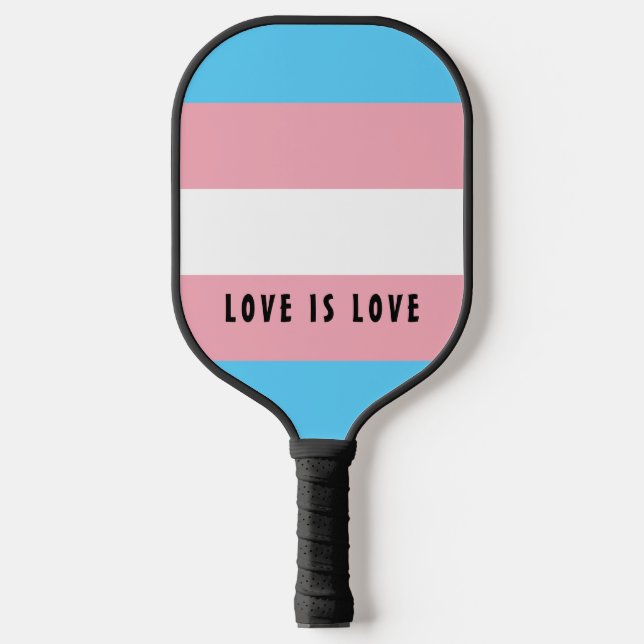 LGBT Rainbow Trangender Pride Flag Custom Text Pickleball Paddle (Front)