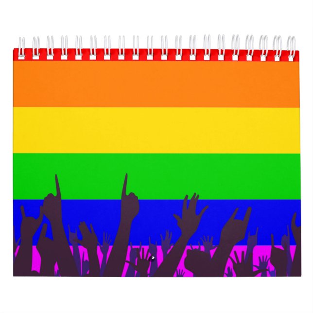 LGBT Rainbow Transgender Rainbow Flag With Waving Calendar (Cover)