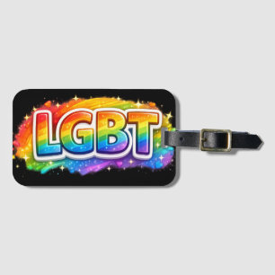 LGBT Rainbow Typography Luggage Tag