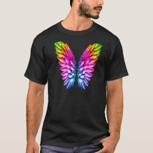 LGBT Rainbow Wings Coloured Angel Lesbian And Gay  T-Shirt