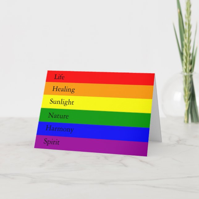 LGBT Rainbow With Meanings Basic Greeting Card (Front)